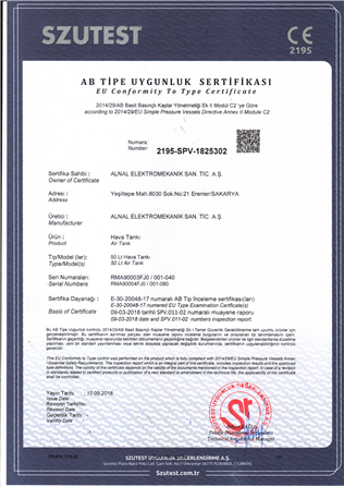 AB Tipe Uygunluk Sertifikası — Sayfa 3/3